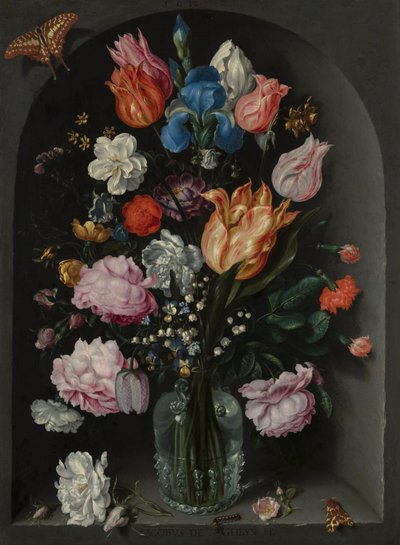 Blumen in einer Glasflasche von Jacob de Gheyn II